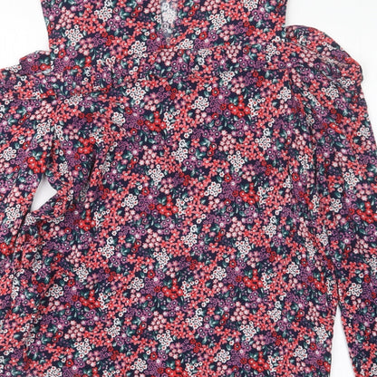 Dorothy Perkins Womens Purple Floral  Basic Blouse Size 8