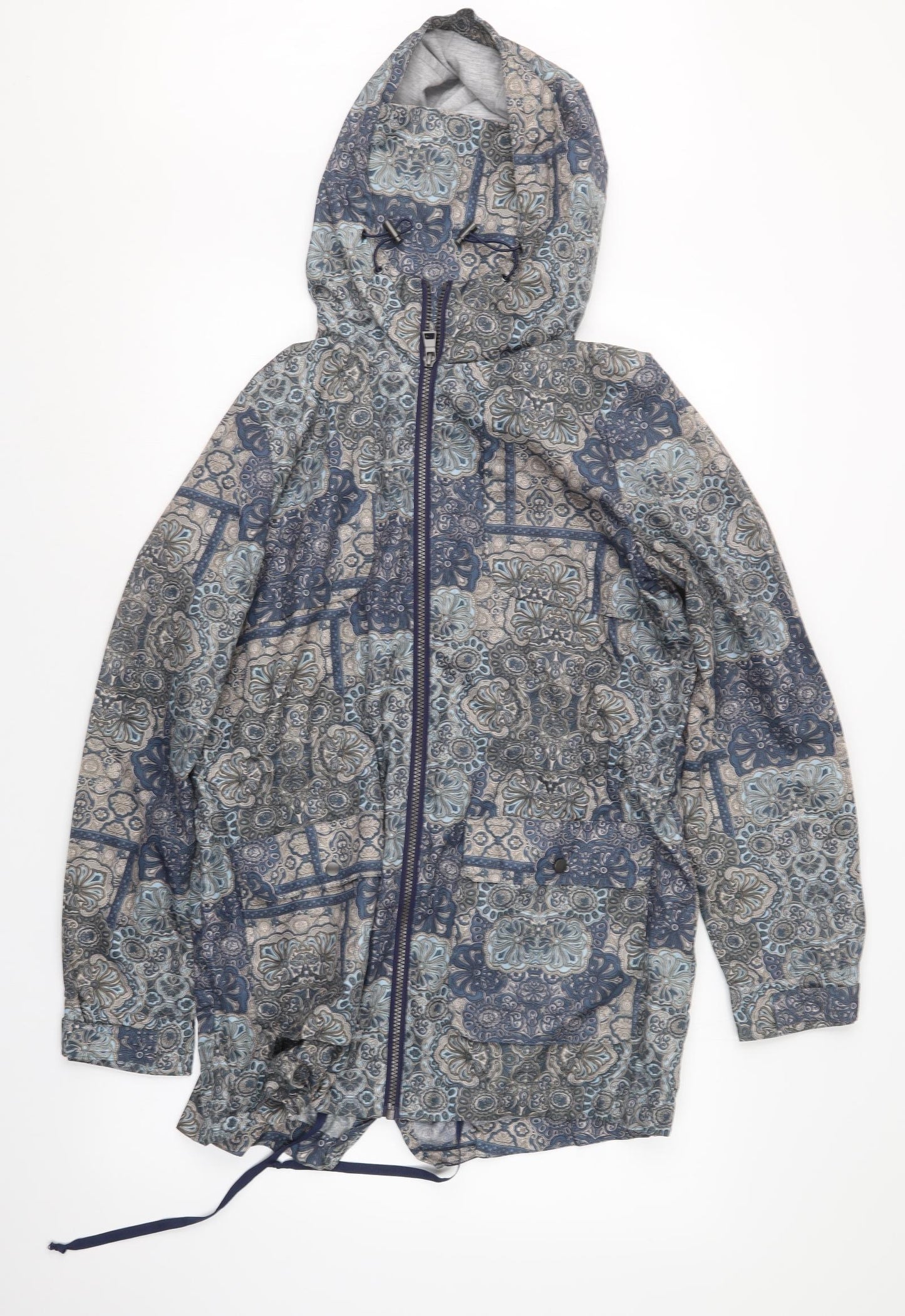 NEXT Womens Blue Geometric  Jacket Coat Size 10