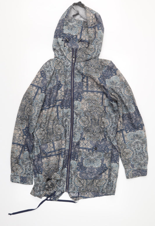 NEXT Womens Blue Geometric  Jacket Coat Size 10