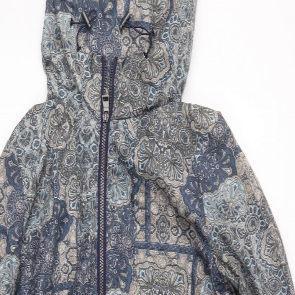 NEXT Womens Blue Geometric  Jacket Coat Size 10