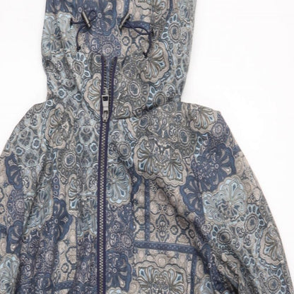Next Womens Blue Geometric  Jacket Coat Size 10