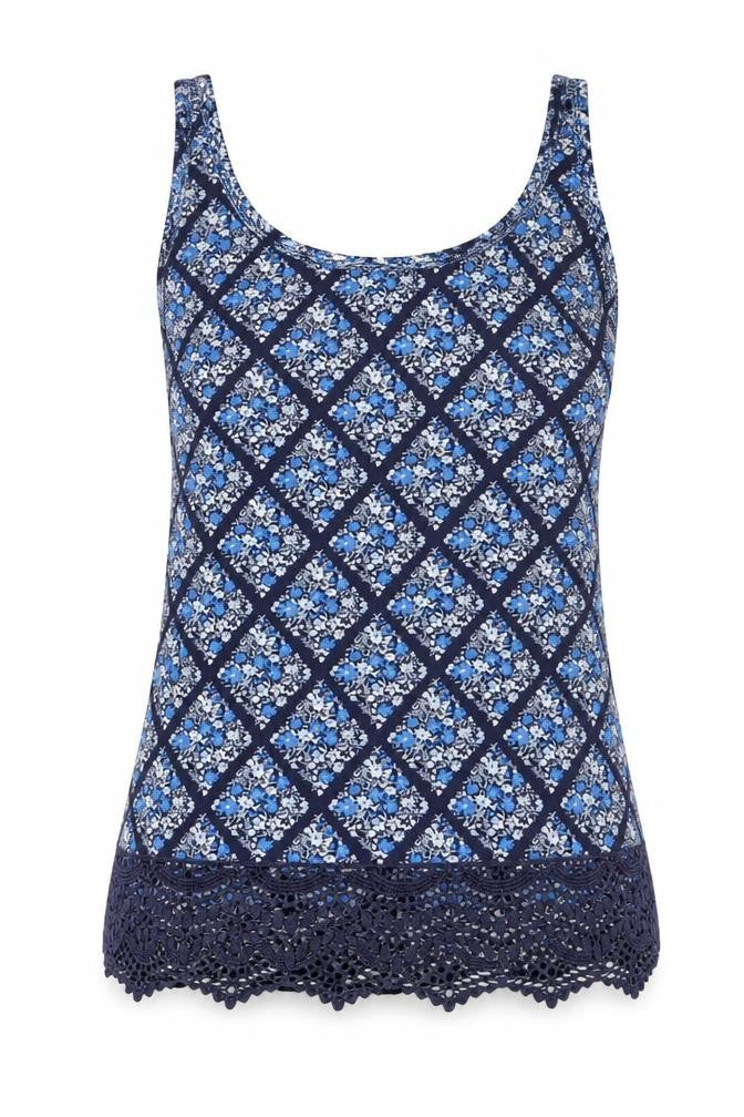 Dorothy Perkins Womens Blue Geometric  Basic Blouse Size 8