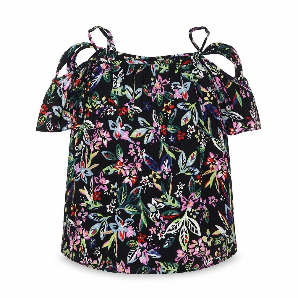 Dorothy Perkins Womens Black Floral  Basic Blouse Size 8
