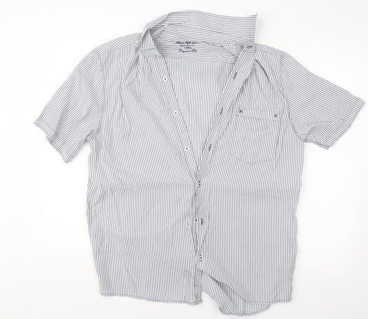NEXT Mens Blue Striped   Button-Up Size L