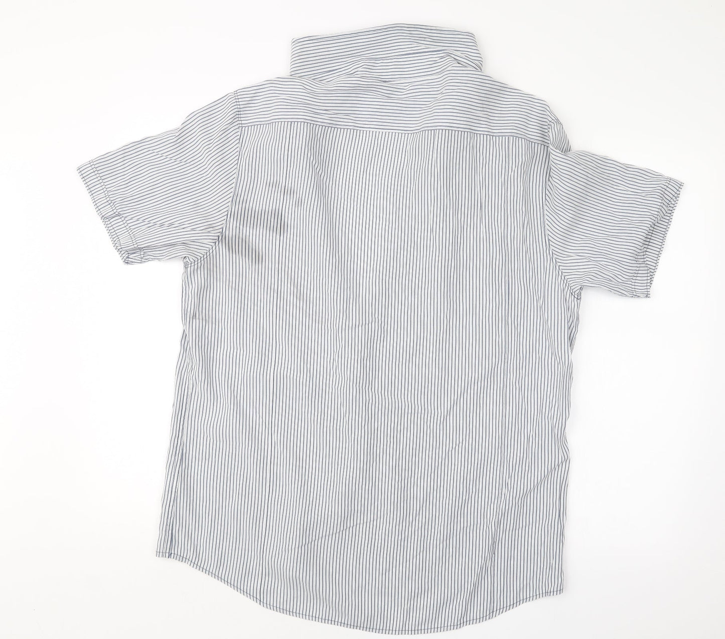 NEXT Mens Blue Striped   Button-Up Size L