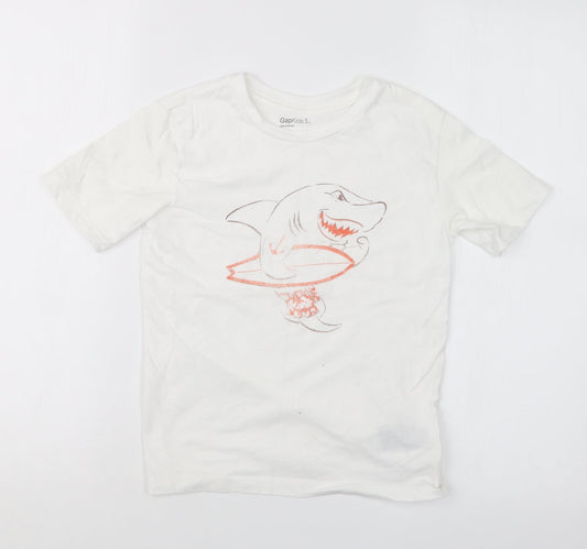 Gap Boys White   Basic T-Shirt Size 6-7 Years
