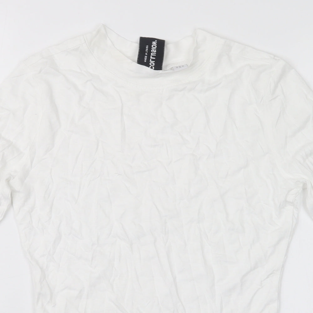 COLLUSION Womens White   Basic T-Shirt Size 8