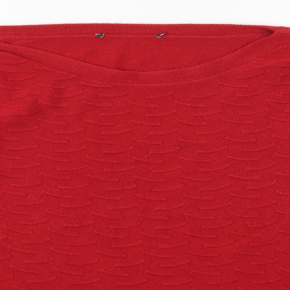 Preworn Womens Red  Knit Pullover Jumper Size 18