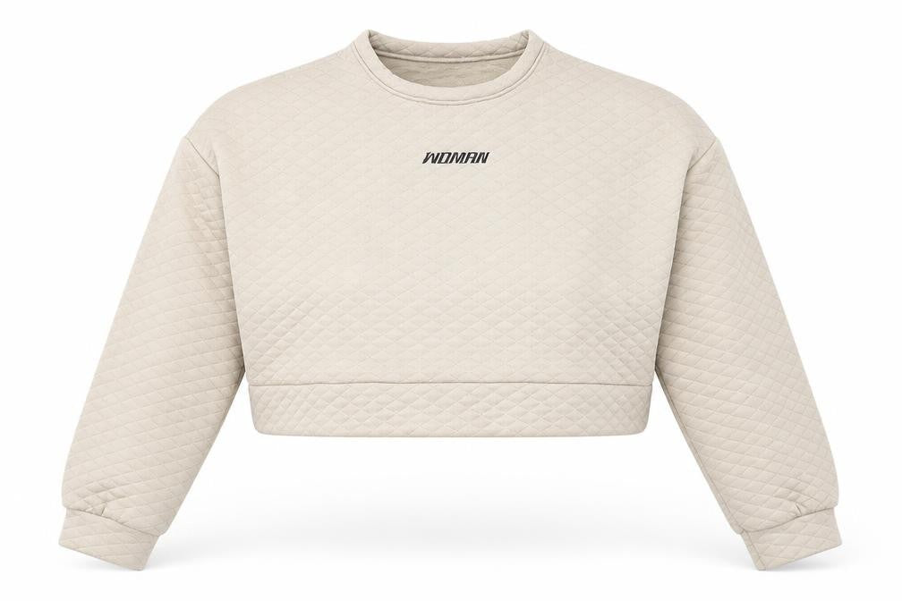 Boohoo Womens Brown Argyle/Diamond  Pullover Sweatshirt Size 10  - Cropped