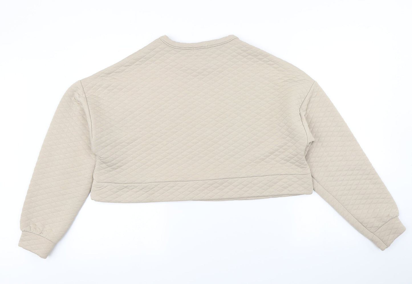 Boohoo Womens Brown Argyle/Diamond  Pullover Sweatshirt Size 10  - Cropped