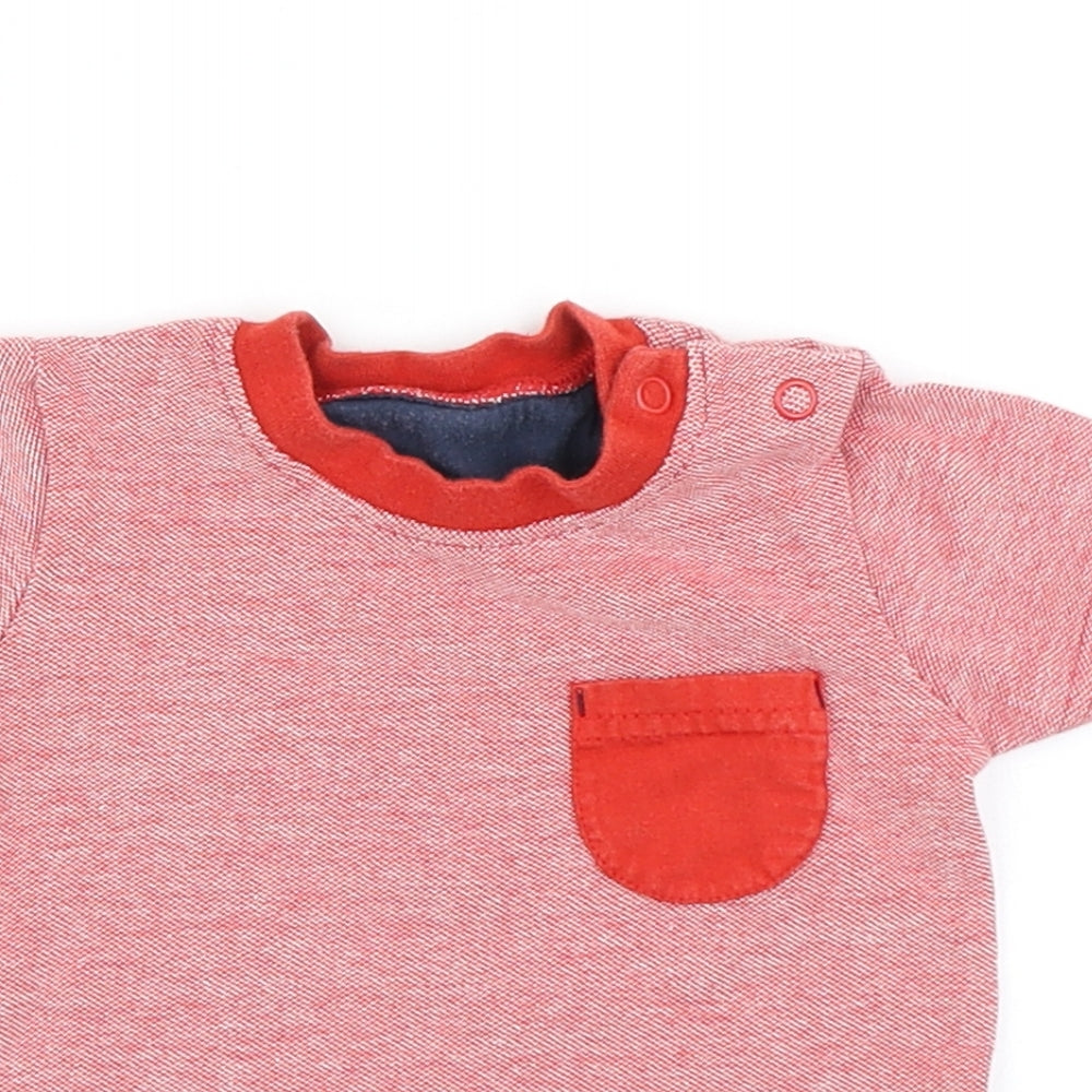 George Boys Red   Basic T-Shirt Size 0-3 Months