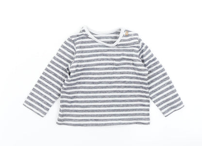 Tu Boys Blue Striped  Basic T-Shirt Size 0-3 Months
