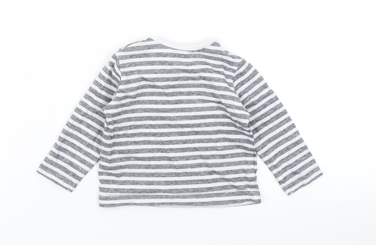 TU Boys Blue Striped  Basic T-Shirt Size 0-3 Months