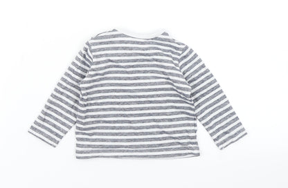 Tu Boys Blue Striped  Basic T-Shirt Size 0-3 Months
