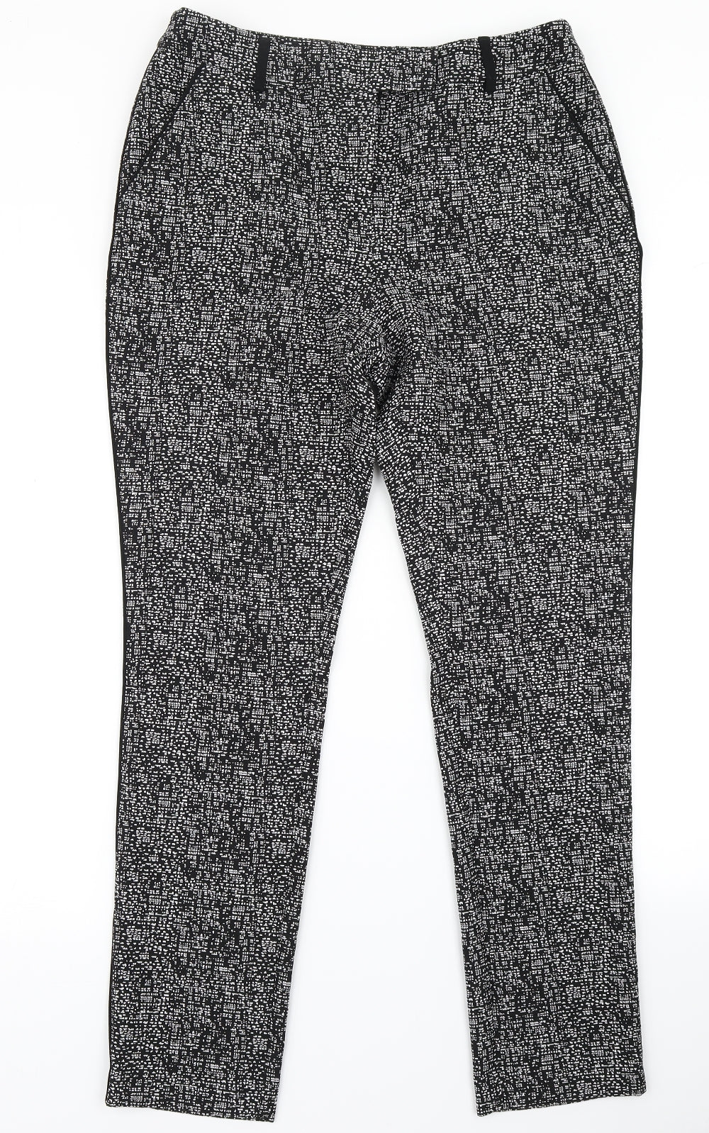 Tu Womens Black Check  Dress Pants Trousers Size 12 L29 in