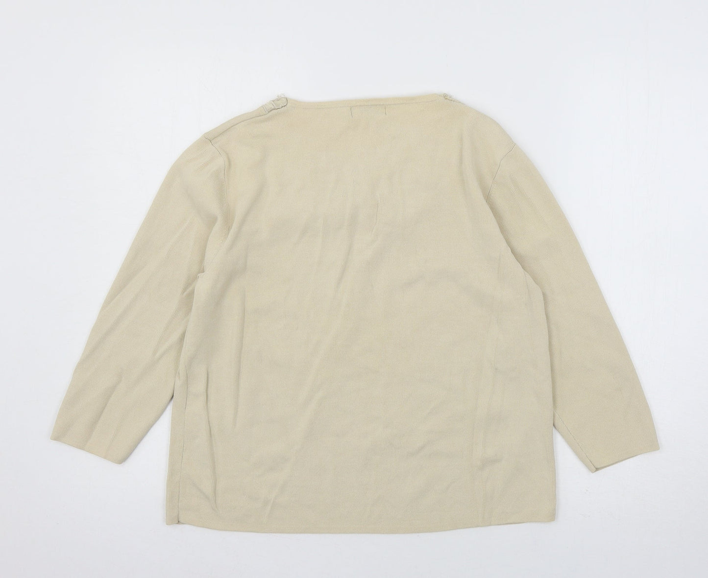 Talisa Womens Ivory  Knit Basic T-Shirt Size M