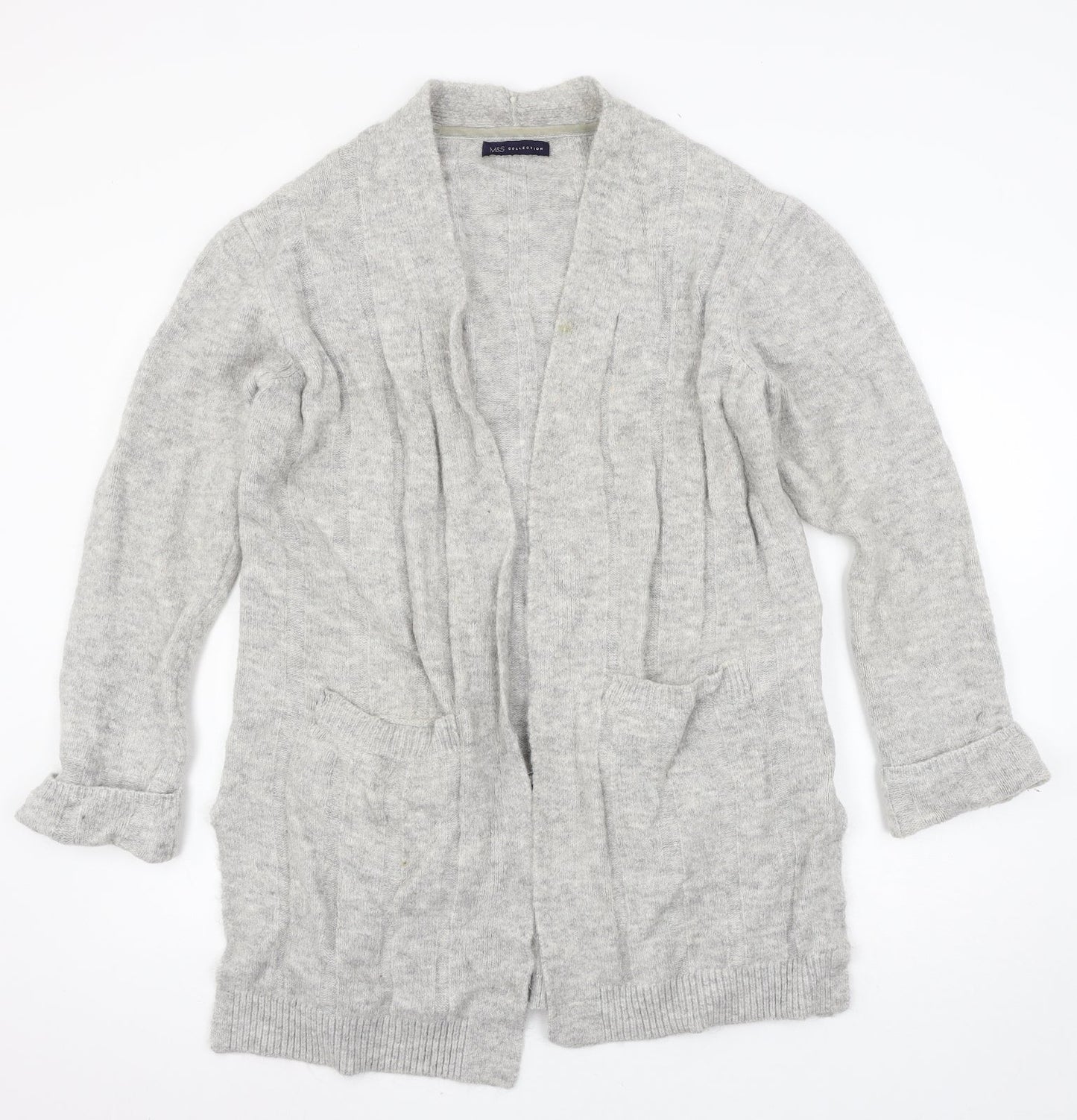 Marks and Spencer Womens Grey  Knit Cardigan Jumper Size M