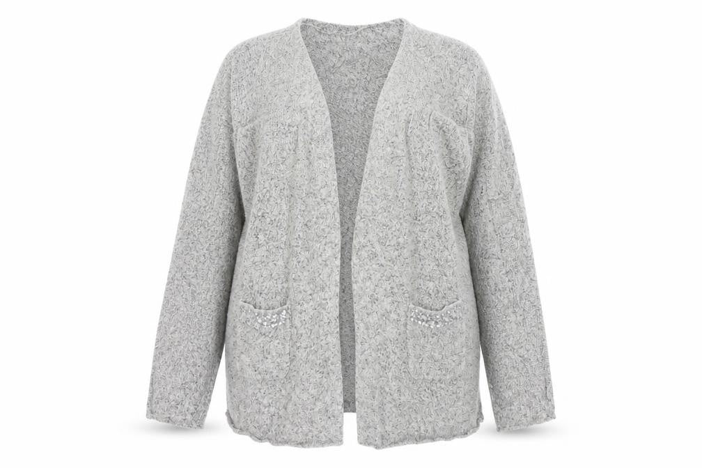 C&A Womens Grey  Knit Cardigan Jumper Size M