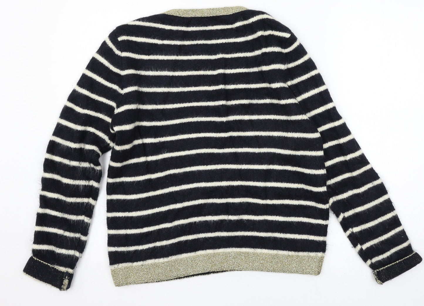 Marks and Spencer Womens Blue Striped Knit Pullover Jumper Size 12