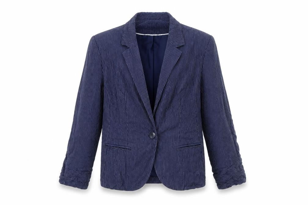 F&F Womens Blue Striped  Jacket  Size 10  - Shoulder Pads