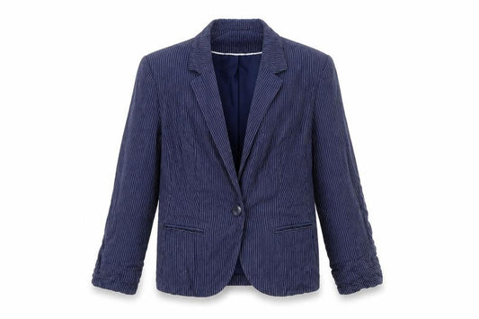 F&F Womens Blue Striped  Jacket  Size 10  - Shoulder Pads