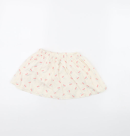 H&M Girls Ivory Spotted  Flare Skirt Size 12 Months