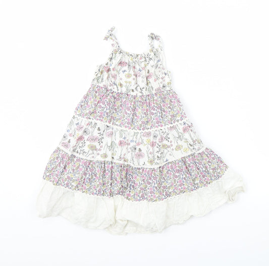Preworn Girls Pink Floral  Fit & Flare  Size 18 Months