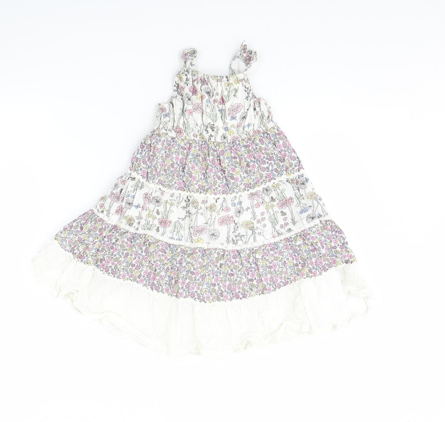 Preworn Girls Pink Floral  Fit & Flare  Size 18 Months