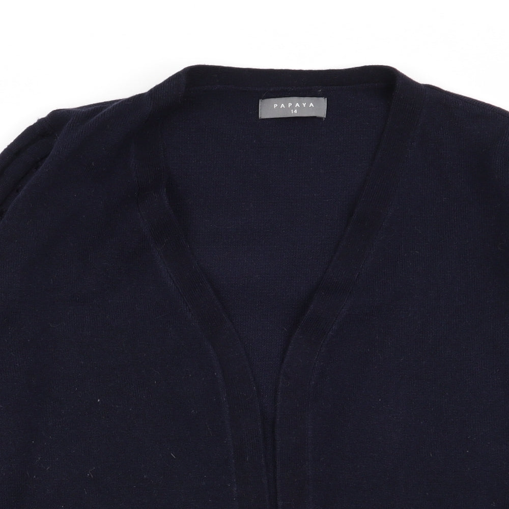 Papaya Womens Blue   Cardigan Jumper Size 14