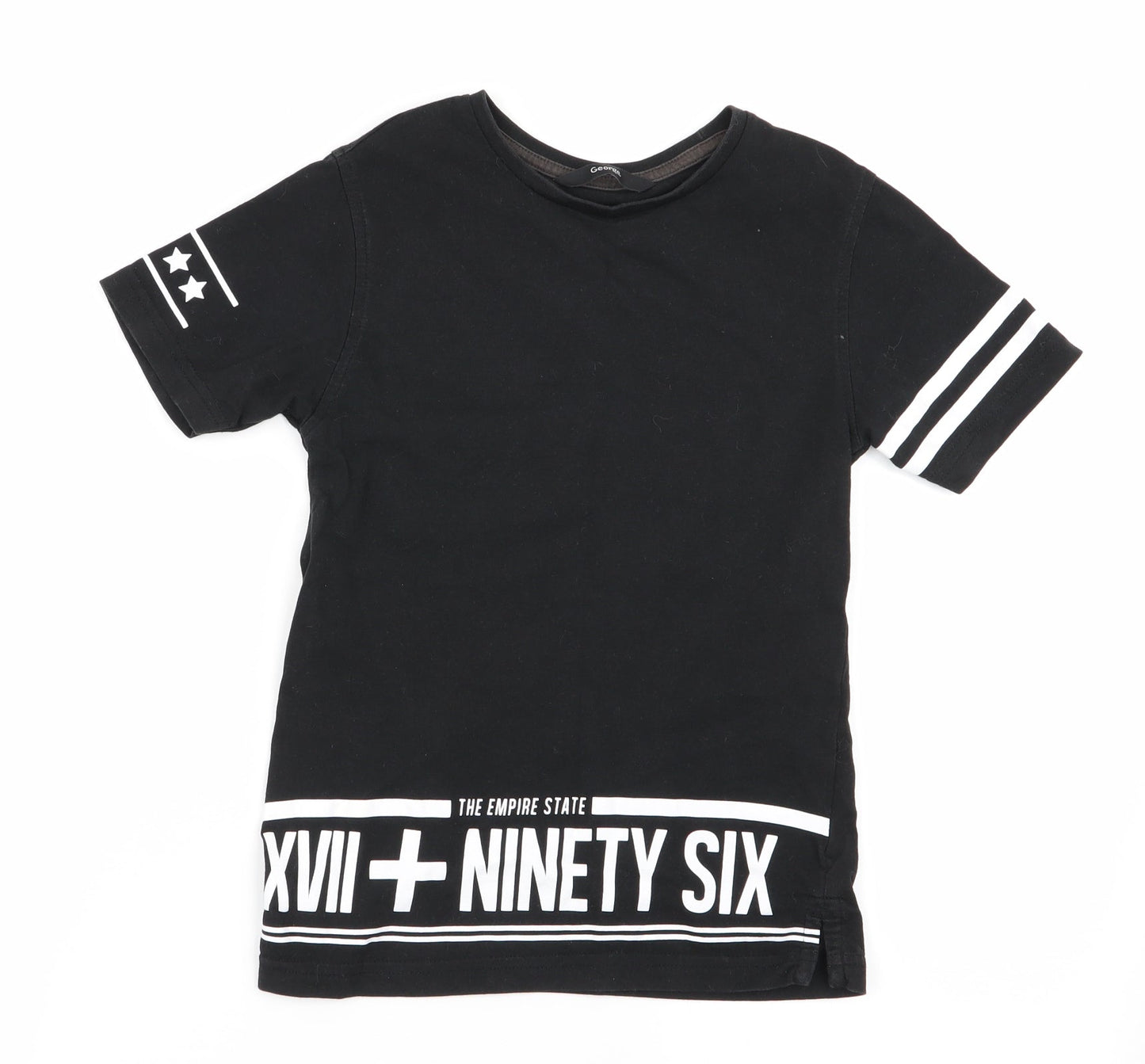 Asda George Boys Black   Basic T-Shirt Size 5-6 Years