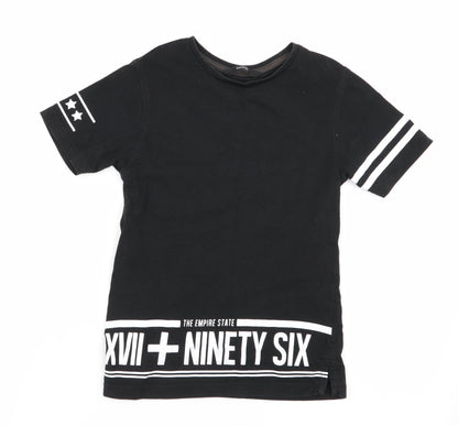 Asda George Boys Black   Basic T-Shirt Size 5-6 Years