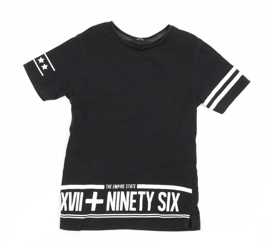 Asda George Boys Black   Basic T-Shirt Size 5-6 Years