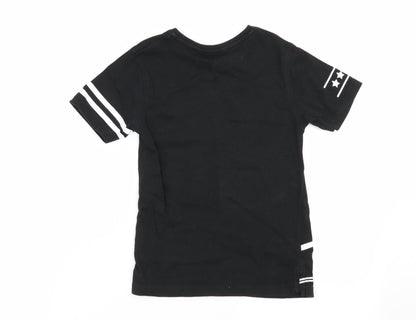 Asda George Boys Black   Basic T-Shirt Size 5-6 Years