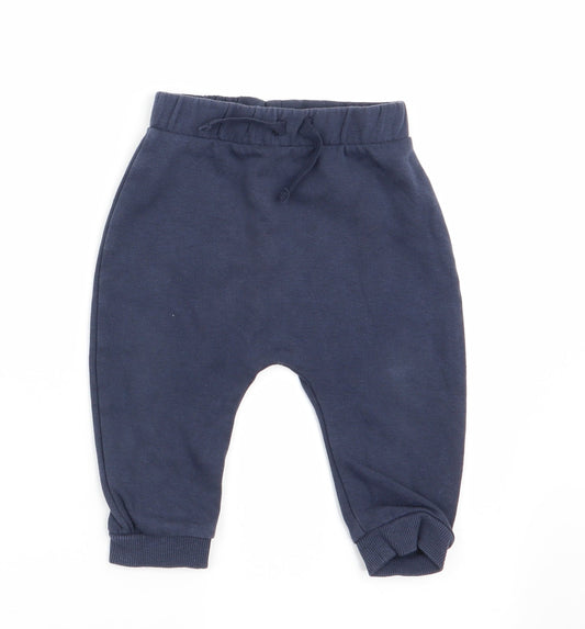 Asda George Boys Blue   Jogger Trousers Size 6-9 Months