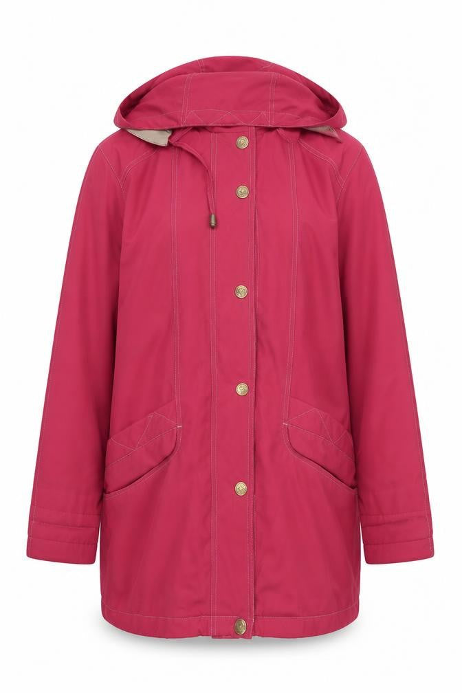 telemac Mens Red   Overcoat Coat Size S