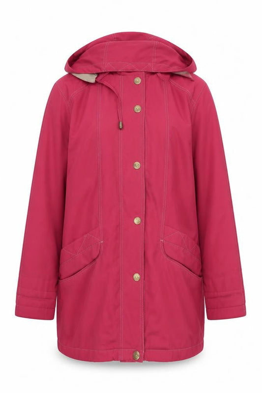 telemac Mens Red   Overcoat Coat Size S