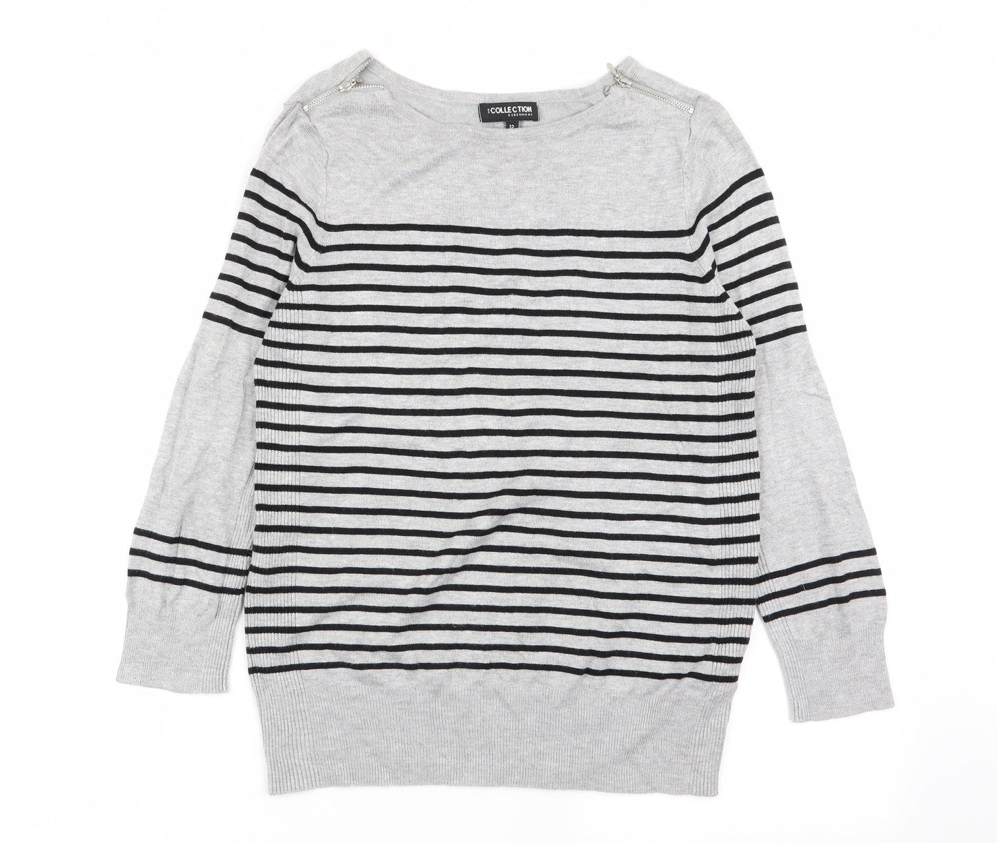collection Womens Multicoloured Striped  Pullover Jumper Size 12