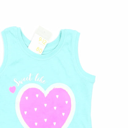 Primark Girls Blue   Basic Tank Size 9-12 Months