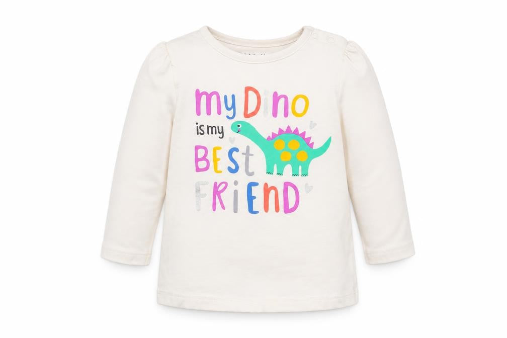 Nutmeg Girls White Animal Print  Basic T-Shirt Size 9-12 Months
