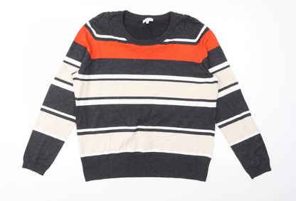 Country Casuals Womens Multicoloured Striped Pullover Jumper Size XL