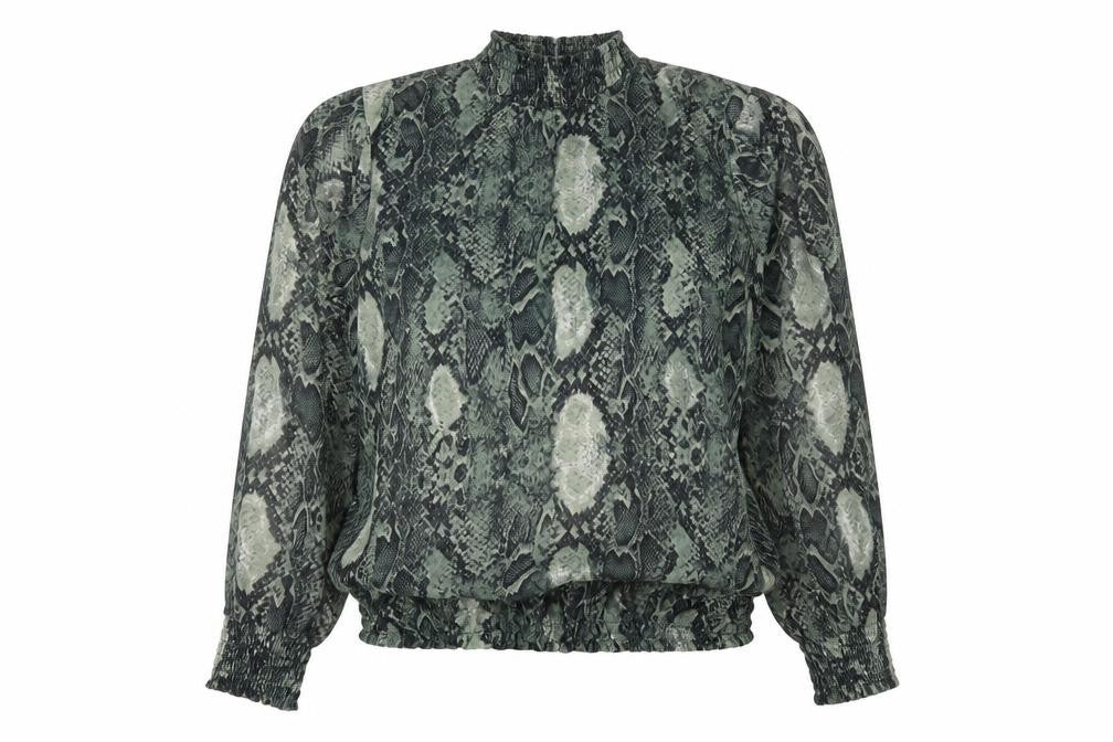 I SAW IT FIRST Womens Ivory Animal Print  Basic Blouse Size S