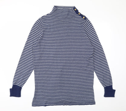 Aspen Womens Blue Striped  Pullover Jumper Size L