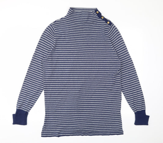 Aspen Womens Blue Striped  Pullover Jumper Size L