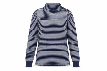 Aspen Womens Blue Striped  Pullover Jumper Size L