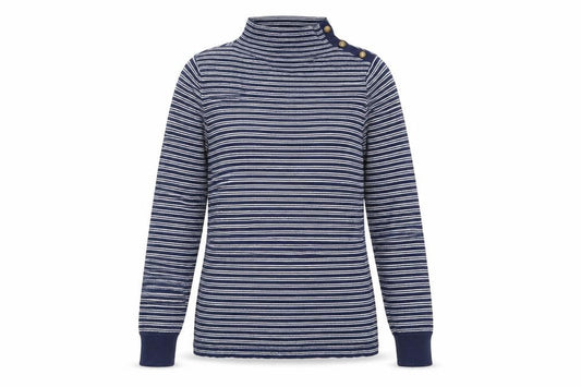 Aspen Womens Blue Striped  Pullover Jumper Size L
