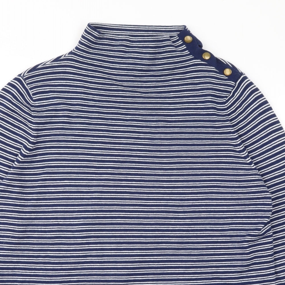 Aspen Womens Blue Striped  Pullover Jumper Size L