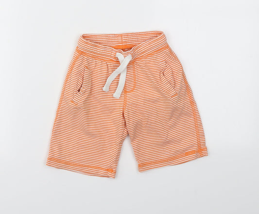 M Boys Orange Striped  Sweat Shorts Size 3 Years