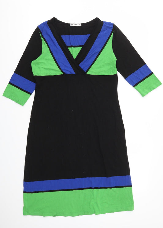 ALEKS Womens Multicoloured Striped  Fit & Flare  Size L