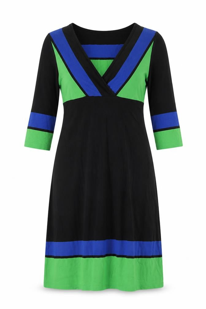 ALEKS Womens Multicoloured Striped  Fit & Flare  Size L