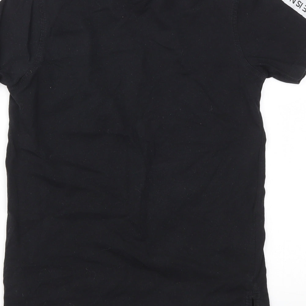 George Boys Black Houndstooth  Basic T-Shirt Size 8-9 Years